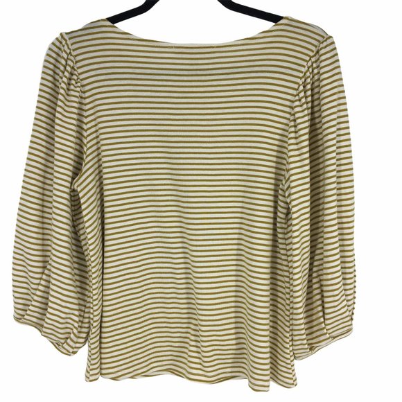 Eri + Ali Anthro Mustard White Striped Blouse - Picture 10 of 14